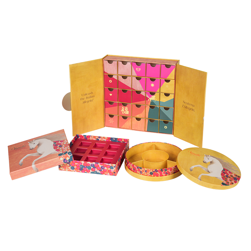 Styv dubbeldörrs chokladförpackningsask