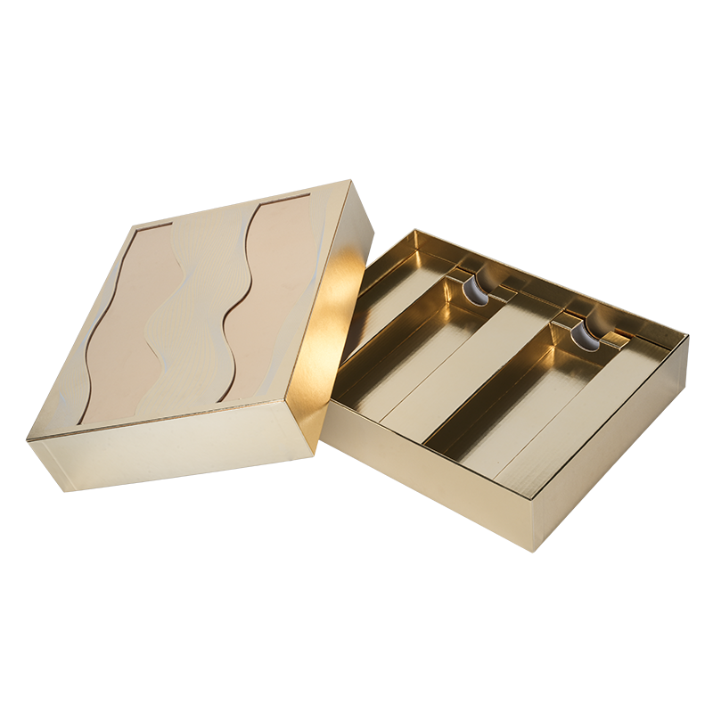 Styv presentförpackning för matolja med två dörrar