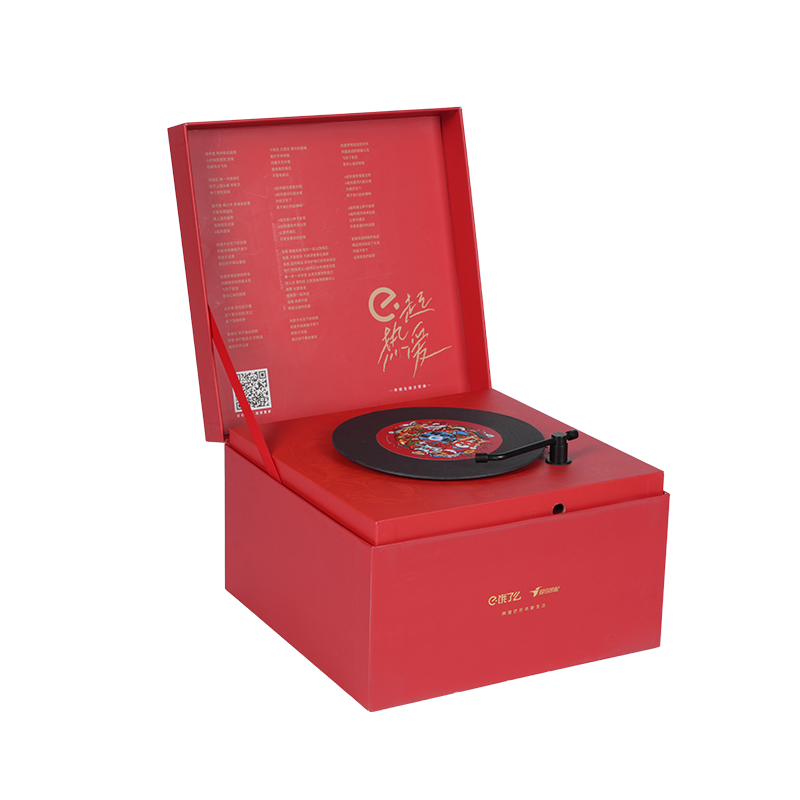 Hård bokformad roterande speldosa med semestertema