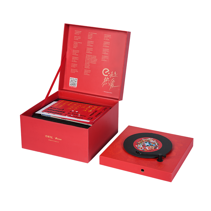 Hård bokformad roterande speldosa med semestertema