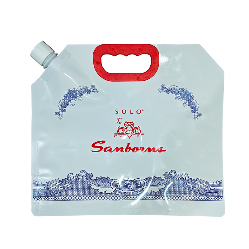 Solo swirl top-påse — vit genomskinlig ståväska