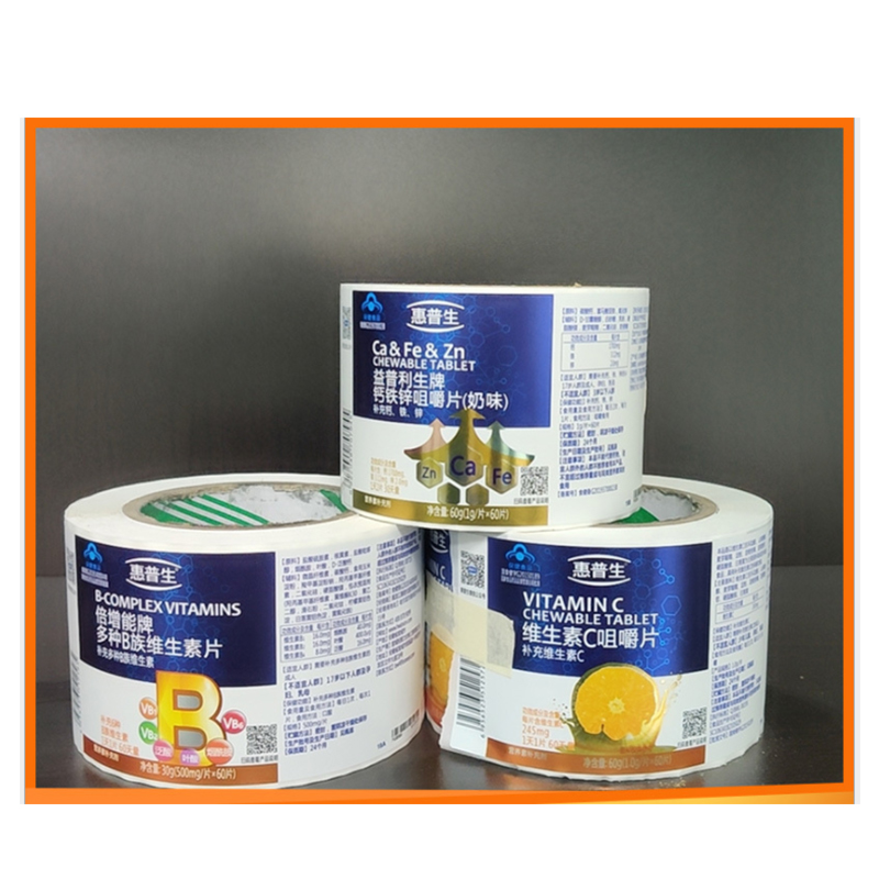 Självhäftande etiketter för hälsotillskott